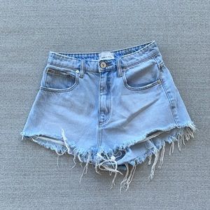 princess polly A-brand light wash denim shorts